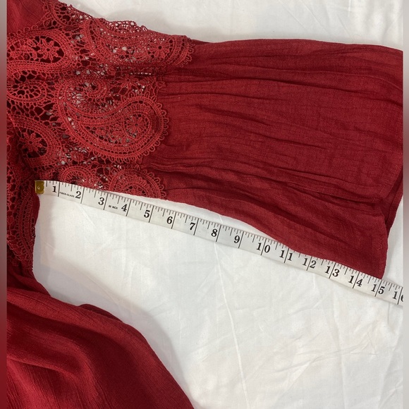 Indigo Rose Women's Dress Boho Burgundy Festival Lace Ruffles Lined Size 2x - Picture 8 of 14